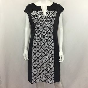 Connected Apparel Black/White Bodycon Dress